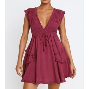 NWT Easel Romantic Boho Ruffle Mini Dress